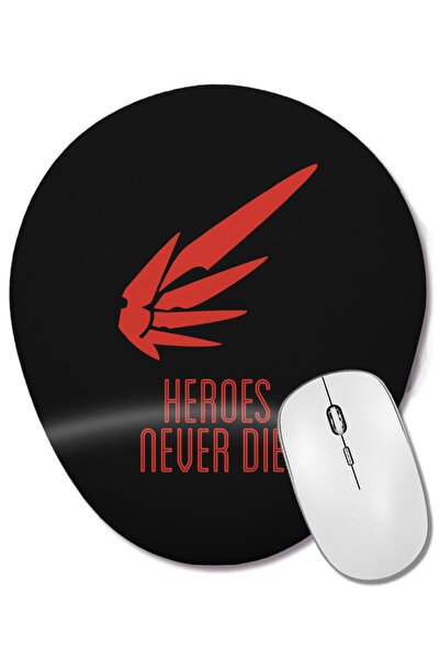 BASKI DÜNYASI Mercy Heroes Never Die Wing Logo Overwatch Mouse Pad oval cu su...