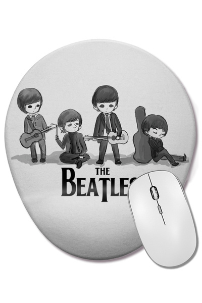 BASKI DÜNYASI Mouse Pad oval The Beatles 06 cu suport pentru încheietura mâinii