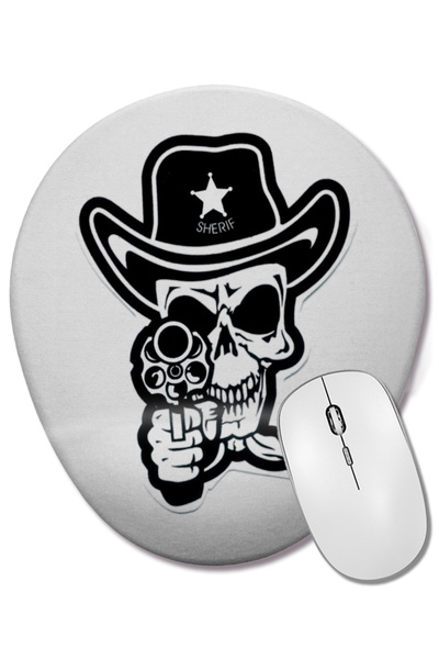 BASKI DÜNYASI Sherif Caveera Oval Mouse Pad with Wrist Support