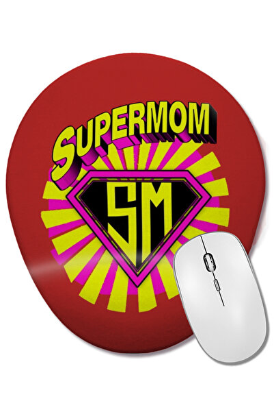 BASKI DÜNYASI Supermom Süperanne 023 Mouse Pad oval cu suport pentru încheietura mâinii
