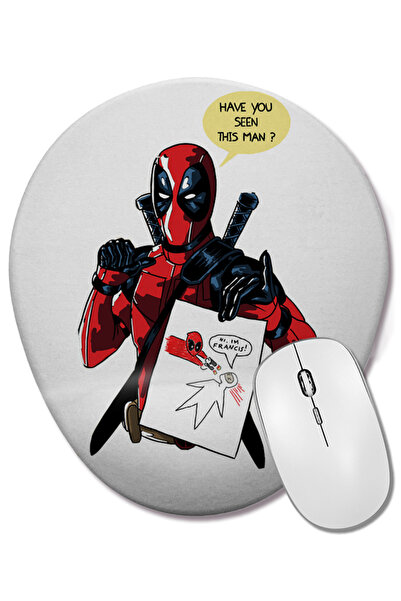 BASKI DÜNYASI Deadpool Marvel Francis Mouse Pad oval cu suport pentru încheie...