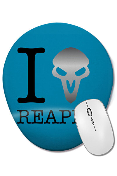 BASKI DÜNYASI Mouse Pad oval I Love Reaper Overwatch cu suport pentru încheie...
