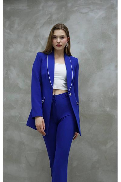 STMT BUTİK Stone Piping Blazer kabát nadrág szett – Stílusos női ruházat