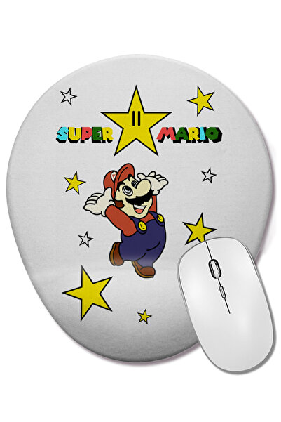 BASKI DÜNYASI Mouse Pad oval cu suport pentru încheietura mâinii Super Mario ...