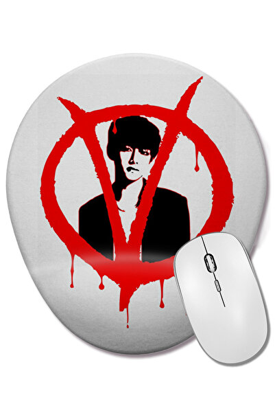 BASKI DÜNYASI Οβάλ ποντίκι ποντικοπληκτήρα με λαβή για τον καρπό με σχέδιο V ...