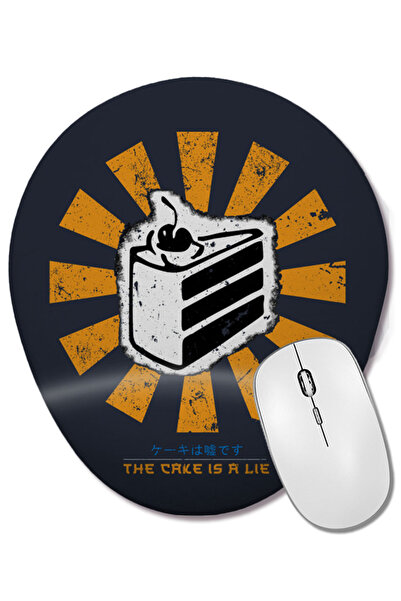 BASKI DÜNYASI Mouse Pad oval The Cake Is A Lie Retro Japanese Portal cu supor...