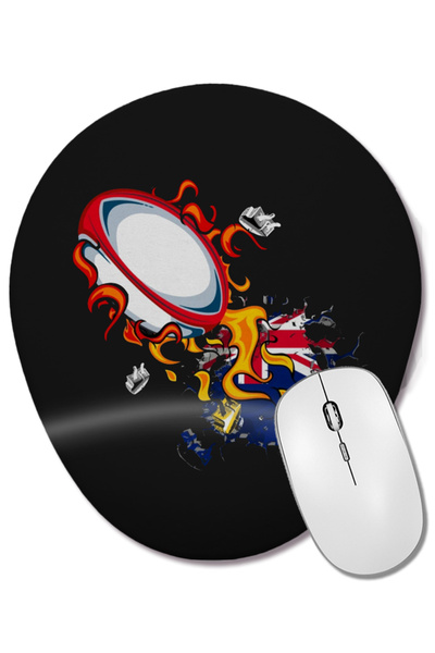 BASKI DÜNYASI Австралия подложка за мишка с овална форма с мотив на ръгби топка