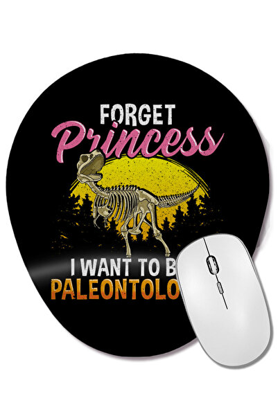 BASKI DÜNYASI Cute Forget Princess I Want to Be a Paleontologist Oval Mouse P...