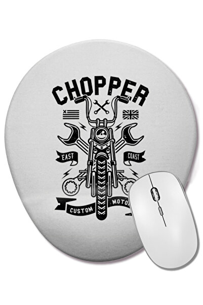 BASKI DÜNYASI Mouse Pad oval pentru motociclete Chopper personalizate cu suport pentru încheietura mâinii