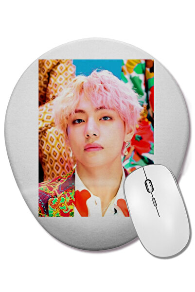 BASKI DÜNYASI Mouse Pad oval Taehyung BTS Idol cu suport pentru încheietura m...