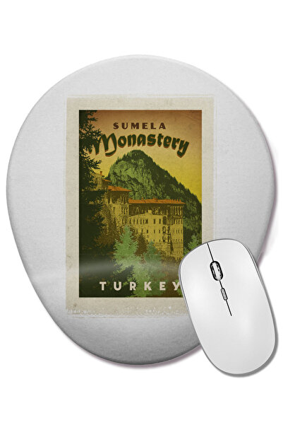 BASKI DÜNYASI Ovalna podloga za miša sa podrškom za zglob, manastir Sumela