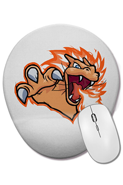 BASKI DÜNYASI Mouse Pad oval Charizard cu suport pentru încheietura mâinii