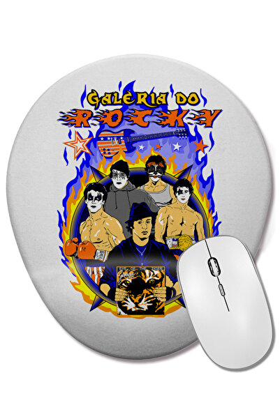 BASKI DÜNYASI Galeria do Rocky Овална подложка за мишка с опора за китката