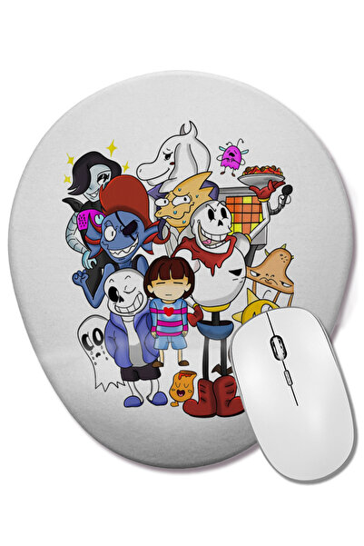 BASKI DÜNYASI Mouse Pad oval Undertale Family cu suport pentru încheietura mâ...