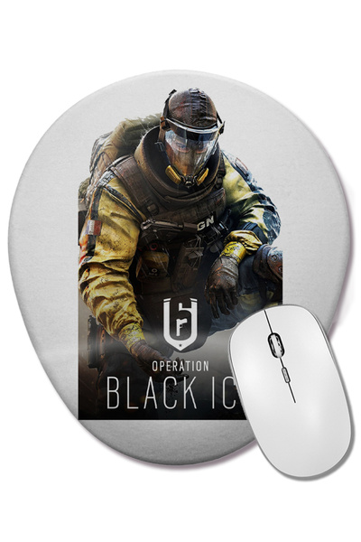 BASKI DÜNYASI Mouse Pad oval Tom Clancy's Rainbow Six Siege cu suport pentru încheietura mâinii