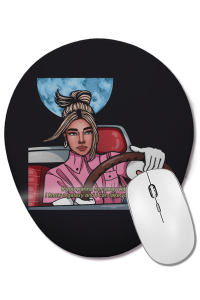 BASKI DÜNYASI Future Nostalgia 2 Dua Lipa Mouse Pad oval cu suport pentru înc...