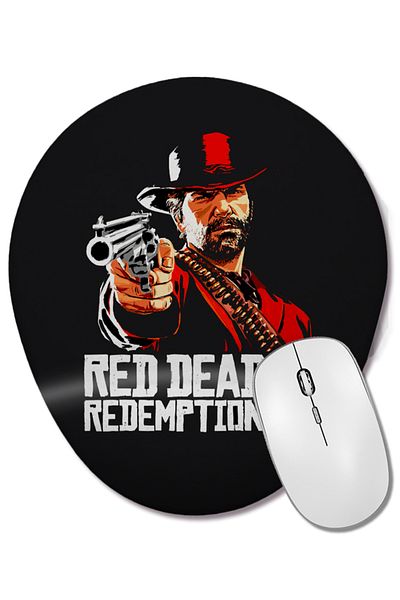 BASKI DÜNYASI لوحة ماوس بيضاوية من Red Dead Redemption 2 مع دعم للمعصم