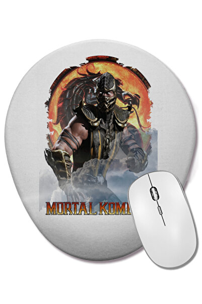 BASKI DÜNYASI Mouse Pad oval pentru jocuri Scorpion Mortal Kombat cu suport p...