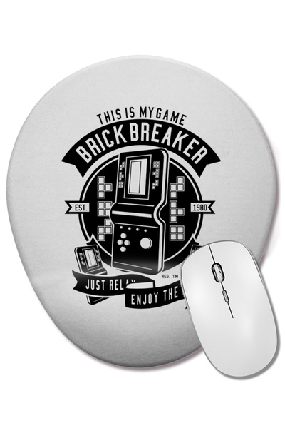 BASKI DÜNYASI Mouse Pad oval pentru jocuri Brick Breaker cu suport pentru înc...