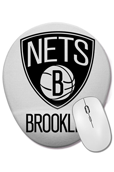 BASKI DÜNYASI Set de baschet Brooklyn Nets Mouse Pad oval cu suport pentru în...