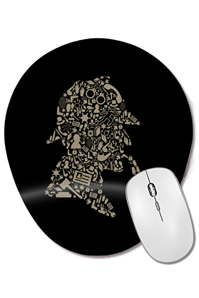 BASKI DÜNYASI Mouse Pad oval Sherlock Holmes Collage cu suport pentru încheie...