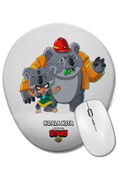 BASKI DÜNYASI Brawl Stars Koala Nıta Mouse Pad oval cu suport pentru încheietura mâinii