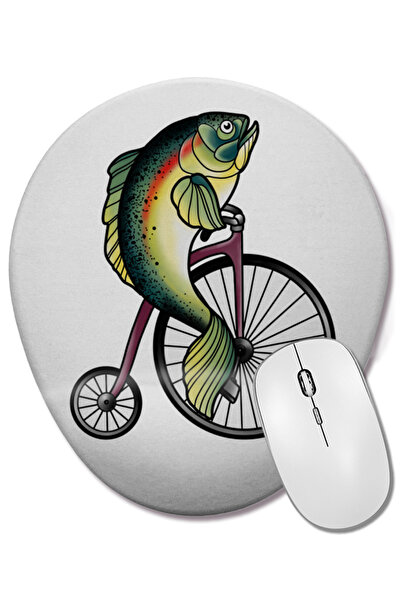 BASKI DÜNYASI Mouse Pad oval cu suport pentru încheietura mâinii, cu motiv Fe...