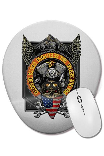 BASKI DÜNYASI Οβάλ ποντίκι με υποστήριξη καρπού Caveira Motorsiklet