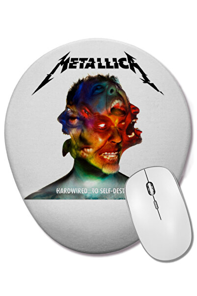 BASKI DÜNYASI Mouse Pad oval cu suport pentru încheietura mâinii Metallica Ha...