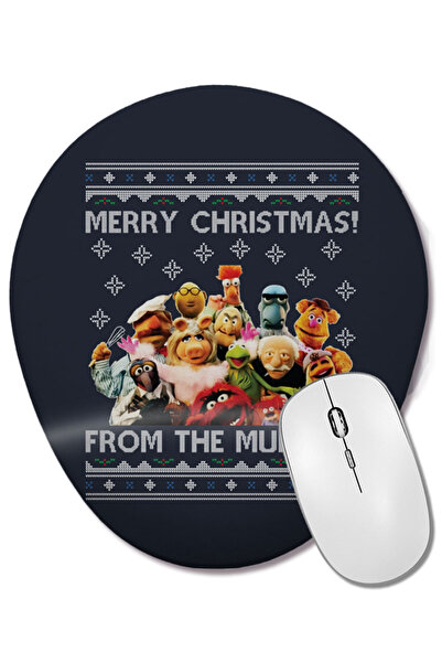 BASKI DÜNYASI Crăciun fericit de la Muppets Mouse Pad oval cu suport pentru încheietura mâinii