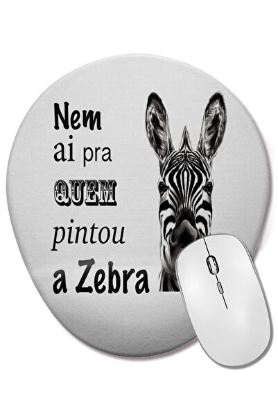 BASKI DÜNYASI Mouse Pad oval Deu Zebra cu suport pentru încheietura mâinii