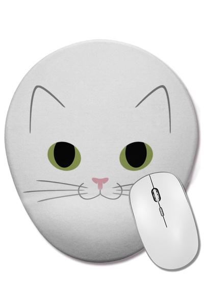 BASKI DÜNYASI Mouse Pad oval Cute Ginger Cat White Cat pisică cu suport pentr...