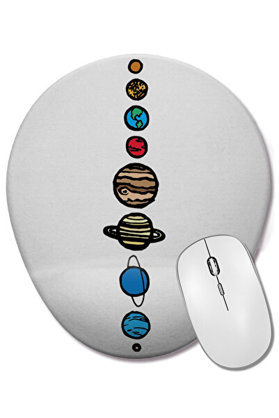 BASKI DÜNYASI Mouse Pad oval Planets cu suport pentru încheietura mâinii