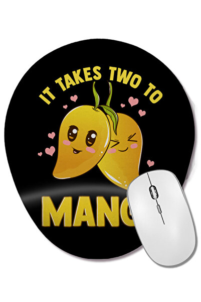 BASKI DÜNYASI It Takes Two To Mango Funny Fruit Tango Food Pun Mouse Pad oval...