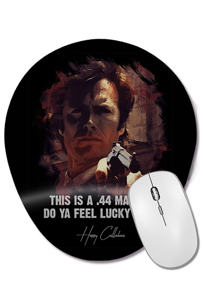 BASKI DÜNYASI Dirty Harry Do Ya Feel Lucky Mouse Pad oval cu suport pentru în...