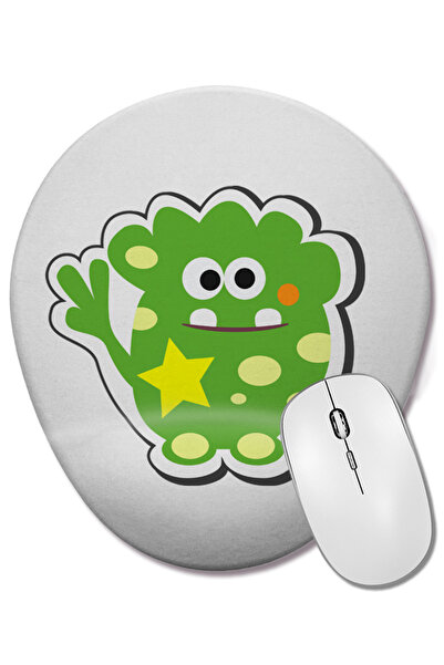 BASKI DÜNYASI Cartoon - Mounstruo 13 Mouse Pad oval cu suport pentru încheietura mâinii