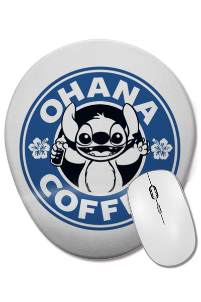 BASKI DÜNYASI Лило и Стич Лило и Стич Овална подложка за мишка с опора за китката