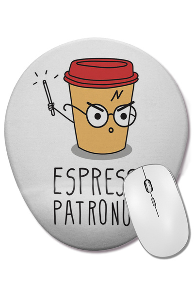 BASKI DÜNYASI Ekspresso Patronum ovalna podloga za miša sa podrškom za zglob