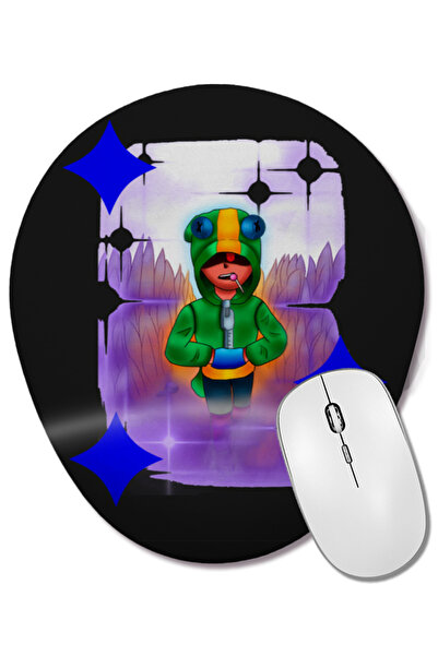 BASKI DÜNYASI Leon Brawl Stars 01 Mouse Pad oval cu suport pentru încheietura...
