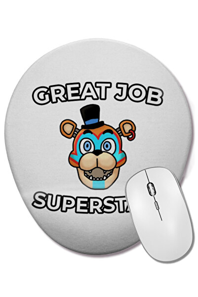 BASKI DÜNYASI Mouse Pad oval Freddy Fnaf cu suport pentru încheietura mâinii