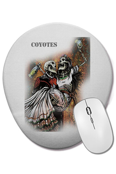 BASKI DÜNYASI Coyotes Caveira 1234 Mouse Pad oval cu suport pentru încheietur...