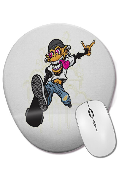 BASKI DÜNYASI Mouse Pad oval Thug Monkey cu suport pentru încheietura mâinii
