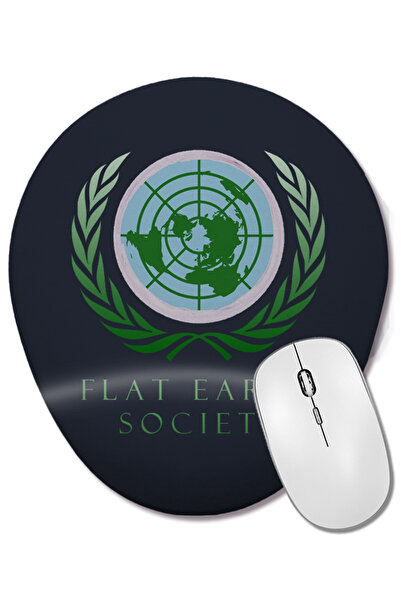 BASKI DÜNYASI Flat Earth Society Οβάλ ποντίκι ποντικοπληκτήρα με υποστήριξη κ...