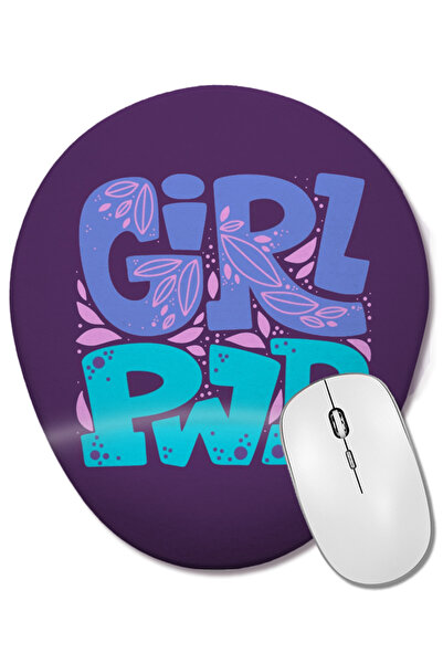 BASKI DÜNYASI Mouse Pad oval cu suport pentru încheietura mâinii Girl Power F...