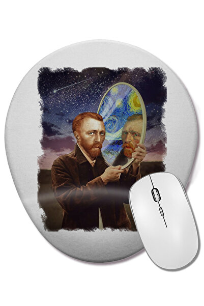 BASKI DÜNYASI Mouse Pad oval Van Gogh cu suport pentru încheietura mâinii