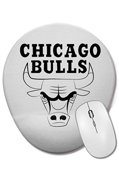 BASKI DÜNYASI Mouse Pad oval cu logo-ul Chicago Bulls cu suport pentru închei...