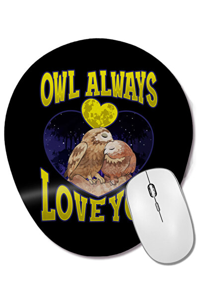 BASKI DÜNYASI Owl Always Love You Adorable Owl Pun Mouse Pad oval cu suport p...