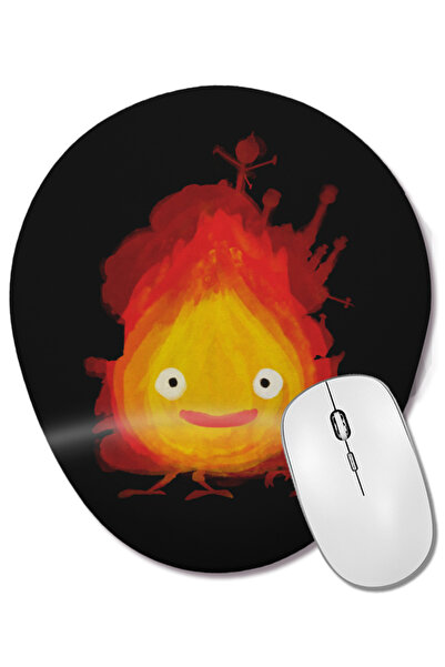 BASKI DÜNYASI Howls Moving Castle Calcifer Mouse Pad oval cu suport pentru în...