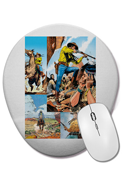 BASKI DÜNYASI Mouse Pad oval Faroeste Tex cu suport pentru încheietura mâinii