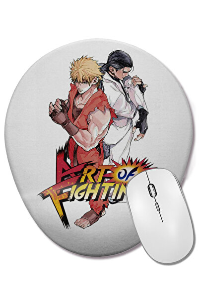 BASKI DÜNYASI Οβάλ ποντίκι ποντικιού με στήριγμα καρπού Art of Fighting Ryo e...